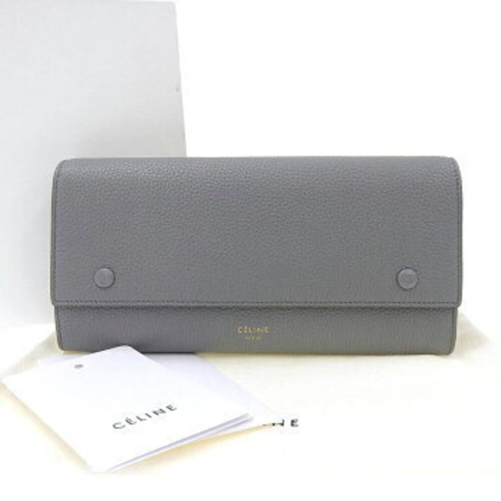 Celine Flap Multi Function Wallet Hook Loop Gray … - image 1